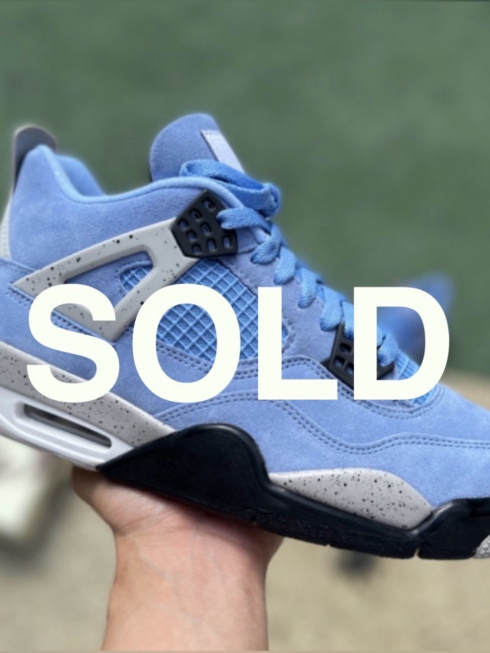 New Jordan 4 Retro University Blue Sneaker - Sold Out Unfortunately

men size 12